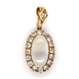 Antique gold and moonstone pendant