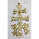 Vintage brass Caravaca Crucifix
