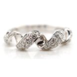 18ct white gold and diamond cluster ring