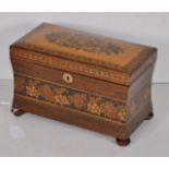 Tunbridge ware tea caddy