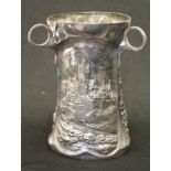 WMF Germany embossed three handle vase