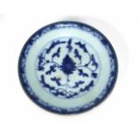 Chinese blue & white decorated plate