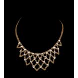18ct two tone gold collar necklace