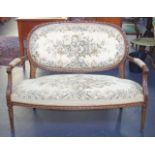 Louis XVI style walnut settee