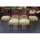 Set of 6 early 20th century spindle back chairs