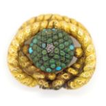Victorian gold locket brooch