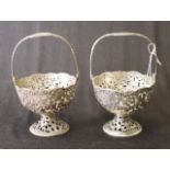 Pair continental silver sweetmeat baskets