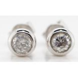 Diamond and 18ct white gold stud earrings