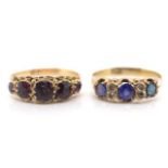 Two antique 9ct gold rings.