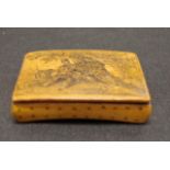 Antique decorated wood snuff box
