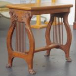 Vintage lyre end occasional table