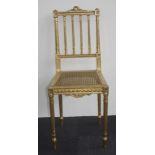 Louis XVI style gilt wood side chair