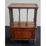 Late Victorian inlaid walnut canterbury