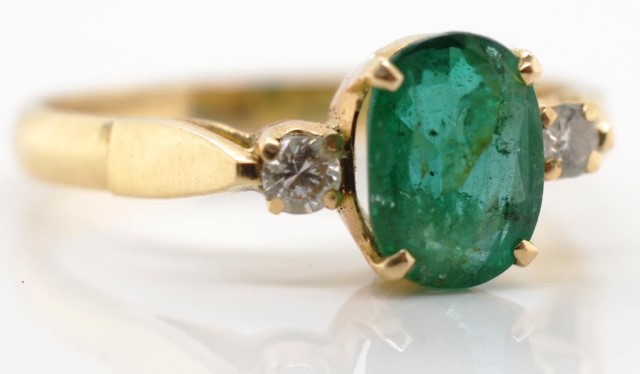 Emerald, diamond and 14ct gold ring - Image 3 of 6