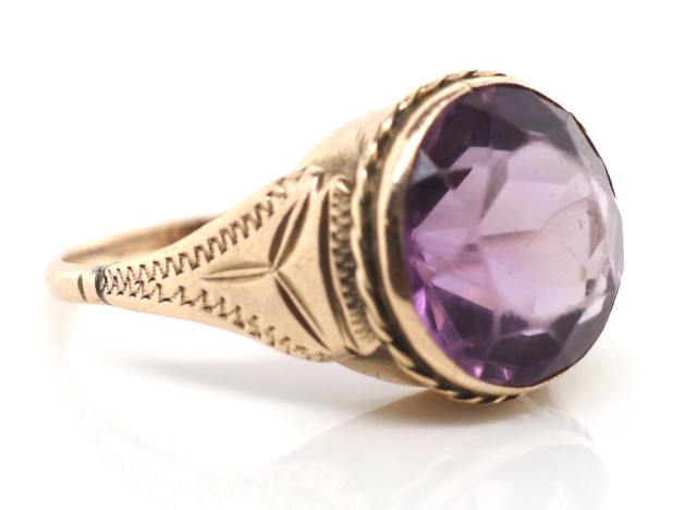 Rose gold and amethyst ring - Image 2 of 4