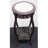 Chinese marble top 2 tier stand