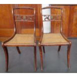Pair of Regency rope back chairs