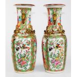 Pair of Cantonese Rose medallion vases