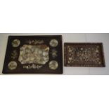 Two Chinese mother of pearl inlaid trays