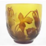 Vintage French Galle cameo glass beaker
