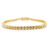 18ct yellow gold and diamond tennis bracelet