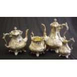 Vintage silver plate four piece coffee/tea set