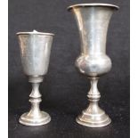 Two various sterling silver Kiddush cups