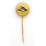 Gold and enamel tie pin