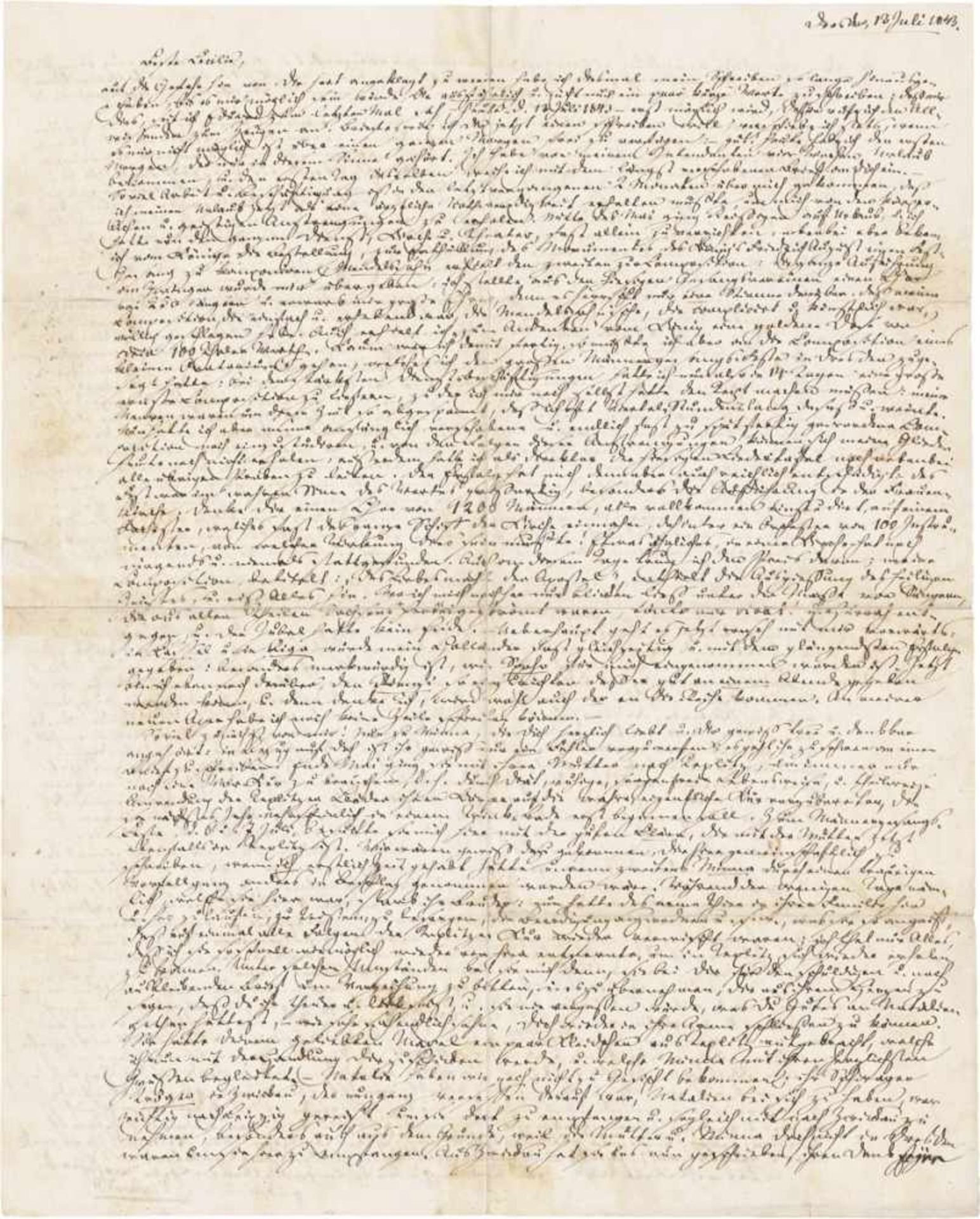 Wagner, Richard: Brief 1843 an seine Schwester "meine Composition die Mendelssohn'sche völlig