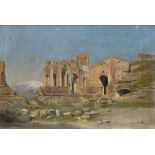 Tubenthal, Max: Ruine des Theaters zu Taormina auf Sizilien. Ruine des Theaters zu Taormina auf