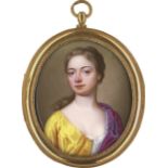 Zincke, Christian Friedrich: Bildnis einer jungen Frau im gelben Kleid mit violettem Schal Bildnis