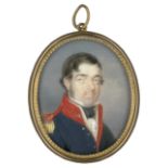 Englisch: um 1790. Bildnis eines Offiziers um 1815. Bildnis eines Offiziers de l'Etat-Major. Gouache