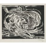 Pechstein, Hermann Max: Im Wasser Im Wasser Holzschnitt auf Velin. 1920. 31,4 x 40 cm (43 x 60