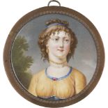 Mailly, Barnabé Augustin: Bildnis einer jungen Frau in transparentem orangem Kleid Bildnis einer