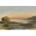 Löffler, August - zugeschrieben: Sonnenaufgang am See Genezareth zugeschrieben. Sonnenaufgang am See