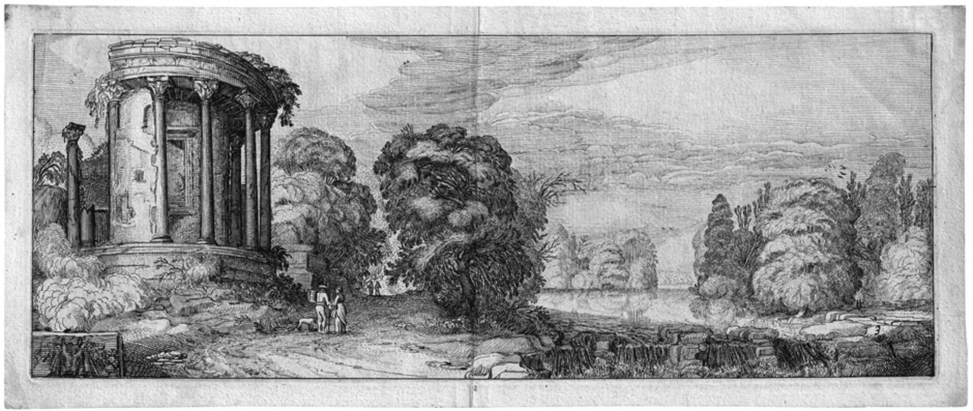 Velde, Jan van de II: Der Sibyllentempel; Kapelle neben einem Teich; Verfallenes Bauernhaus;