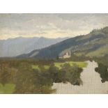 Becker, August: Blick vom Weinburger Laubengang in die Landschaft, zweite Fassung Blick vom