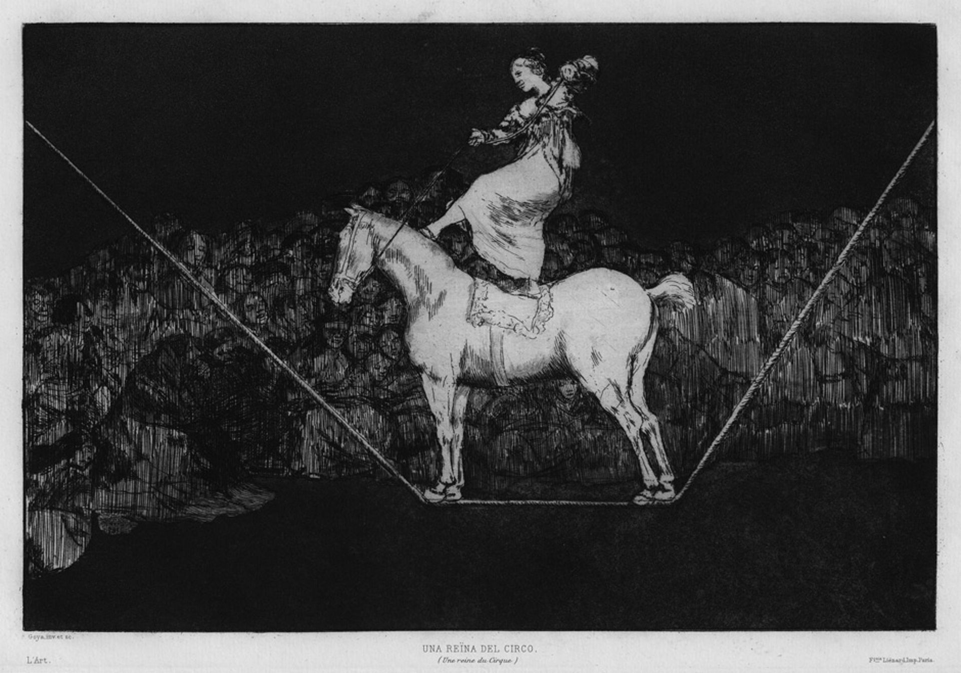 Goya, Francisco de: "Una Reina del Circo" "Una Reina del Circo" (Disparate Puntual). Radierung mit