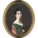 Schoeller, Johann Christian: Bildnis einer jungen Frau im grünen Empirekleid Bildnis einer jungen