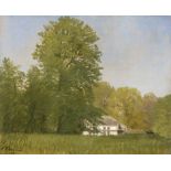 Aagaard, Carl Frederik: Sommerliche Landschaft mit Bauernhaus in Dänemark Sommerliche Landschaft mit