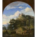 Preller d. J., Friedrich - zugeschrieben: Blick auf die Wartburg im Sonnenlicht zugeschrieben. Blick