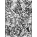 Dürer, Albrecht: Das Tier mit den Lammshörnern Das Tier mit den Lammshörnern. Holzschnitt. 39,2 x