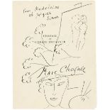 Chagall, Marc: Selbstporträt mit Malpalette und Staffelei Selbstporträt mit Malpalette und Staffelei