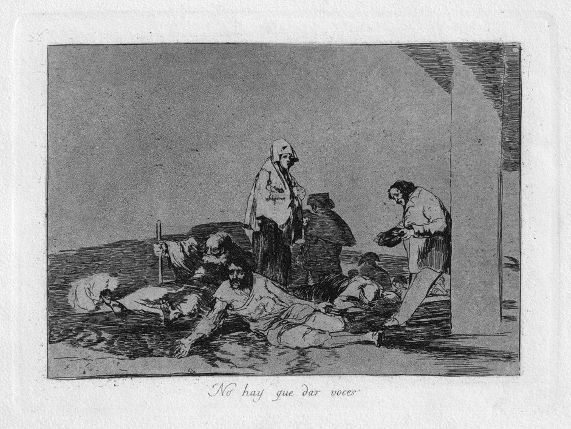 Goya, Francisco de: No hay que dar voces No hay que dar voces. Aquatintaradierung auf Velin. 15,5