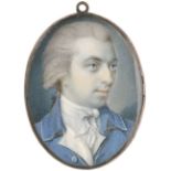 Robertson, Charles - zugeschrieben: Bildnis eines jungen Mannes im blauen Rock mit weißer