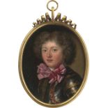 Französisch: um 1700. Bildnis eines jungen Herrn in Prunkrüstung um 1700. Bildnis eines jungen Herrn