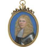 Englisch: um 1670. Bildnis eines Edelmannes mit langen blonden Haaren in Rüstung um 1670. Bildnis