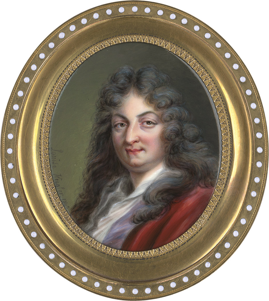 Kugler, Louise: Bildnis Jean Racine Bildnis Jean Racine (1639-1699) in lila gefüttertem, rotem