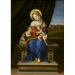Deutsch: um 1840. Die Madonna mit Kind und dem Johannesknaben um 1840. Die Madonna mit Kind und
