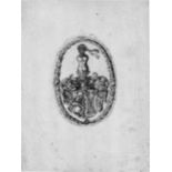 Deutsch: 16. Jh. Wappen im Oval mit Helmbekrönung und Mohrenrumpf darüber 16. Jh. Wappen im Oval mit